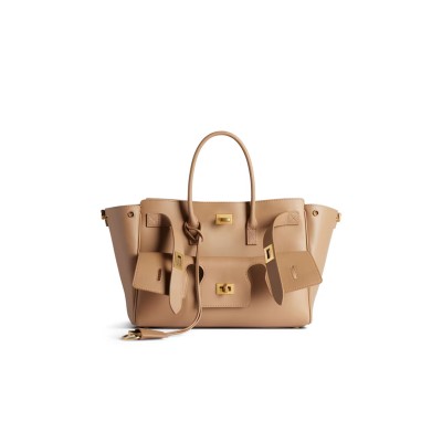 BALENCIAGA WOMEN'S BEL AIR CARRY ALL BAG SMALL IN LATTE 8125452ABAV2621 (29.5*20.3*11.9cm)